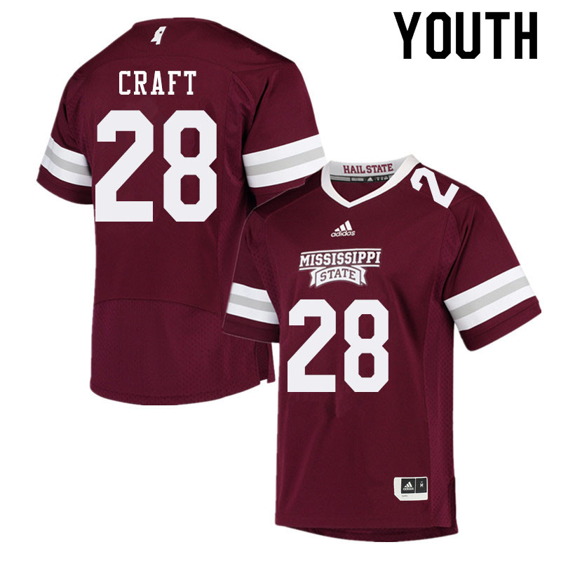 Youth #28 Londyn Craft Mississippi State Bulldogs College Football Jerseys Sale-Maroon - Click Image to Close